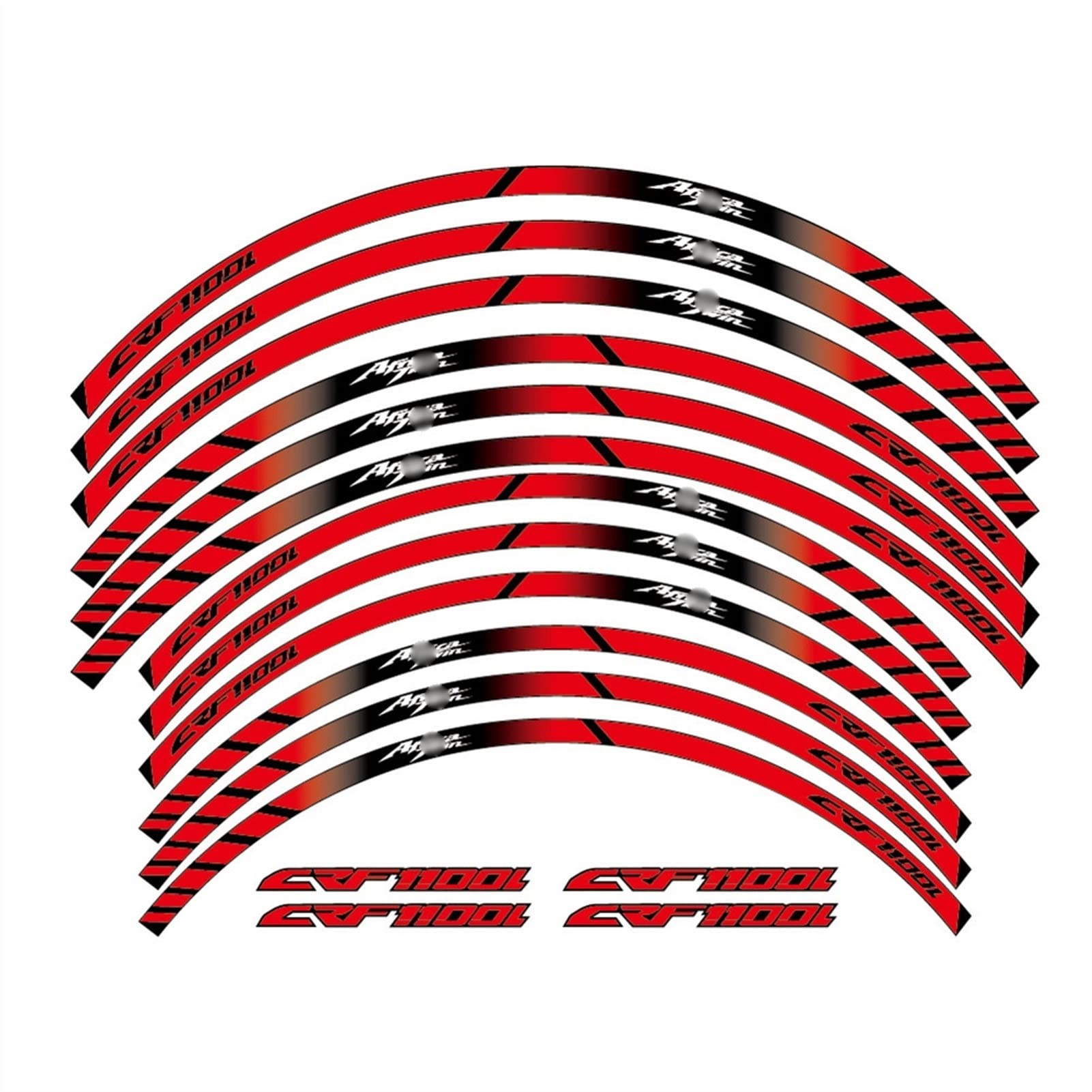 per CRF1100L per Africa-Twin Crf 1100L Adesivo Moto Bordo del Cerchio Strisce Riflettenti Decalcomanie Accessori Decalcomanie Cerchioni (Color : Rosso)