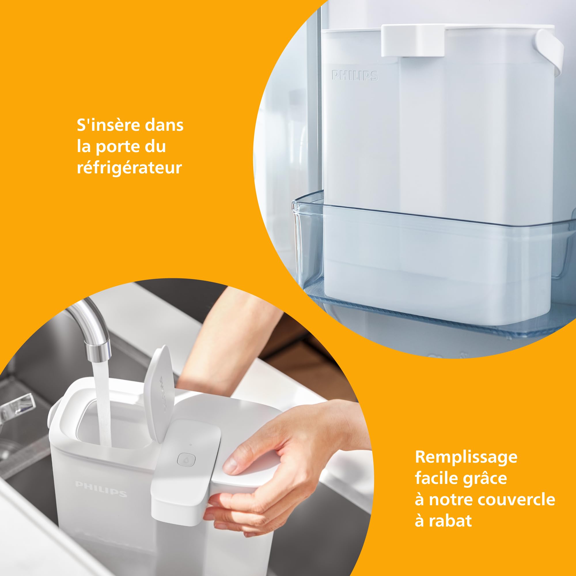 Philips Water Distributeur d’eau filtrée à la demande (3L) – Eau fraîche et propre, 3x filtre Taste+ améliorant le goût et réduisant les impuretés, sans BPA