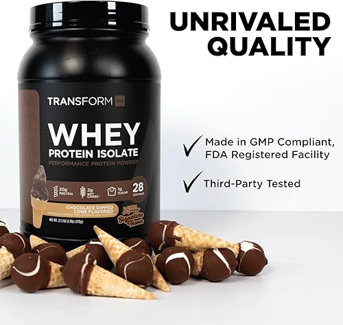 Miniatura 8 de TransformHQ Aislado de proteína de suero de leche, 28 porciones (vainilla), sin gluten, sin OMG