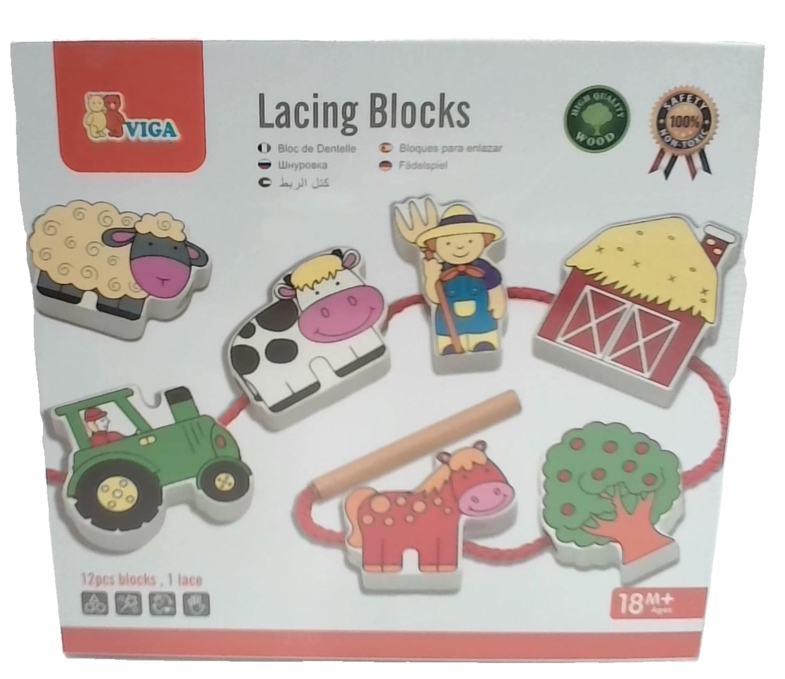 VIGA Lacing Blocks - Farm