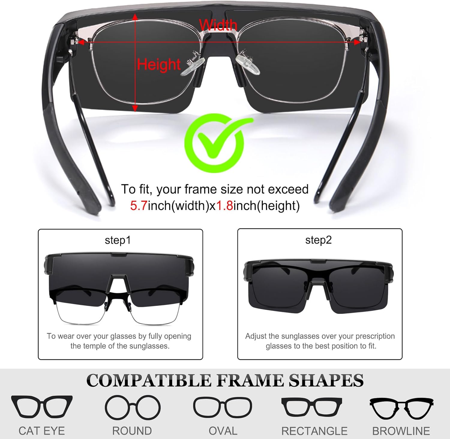 HAOLOTA Fit Over Glasses Sunglasses for Men, Wrap Around Sunglasses for Driving Cycling Outdoors UV Protection - Image 5