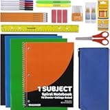 School Supplies Kit for Girls, Boys Back to School Supplies Bundle Pack 30 Piece School Supply Box Set for Kids Kindergarten, Elementary K-8 Includes Notebook, Folders, Pens, Pencils, and More