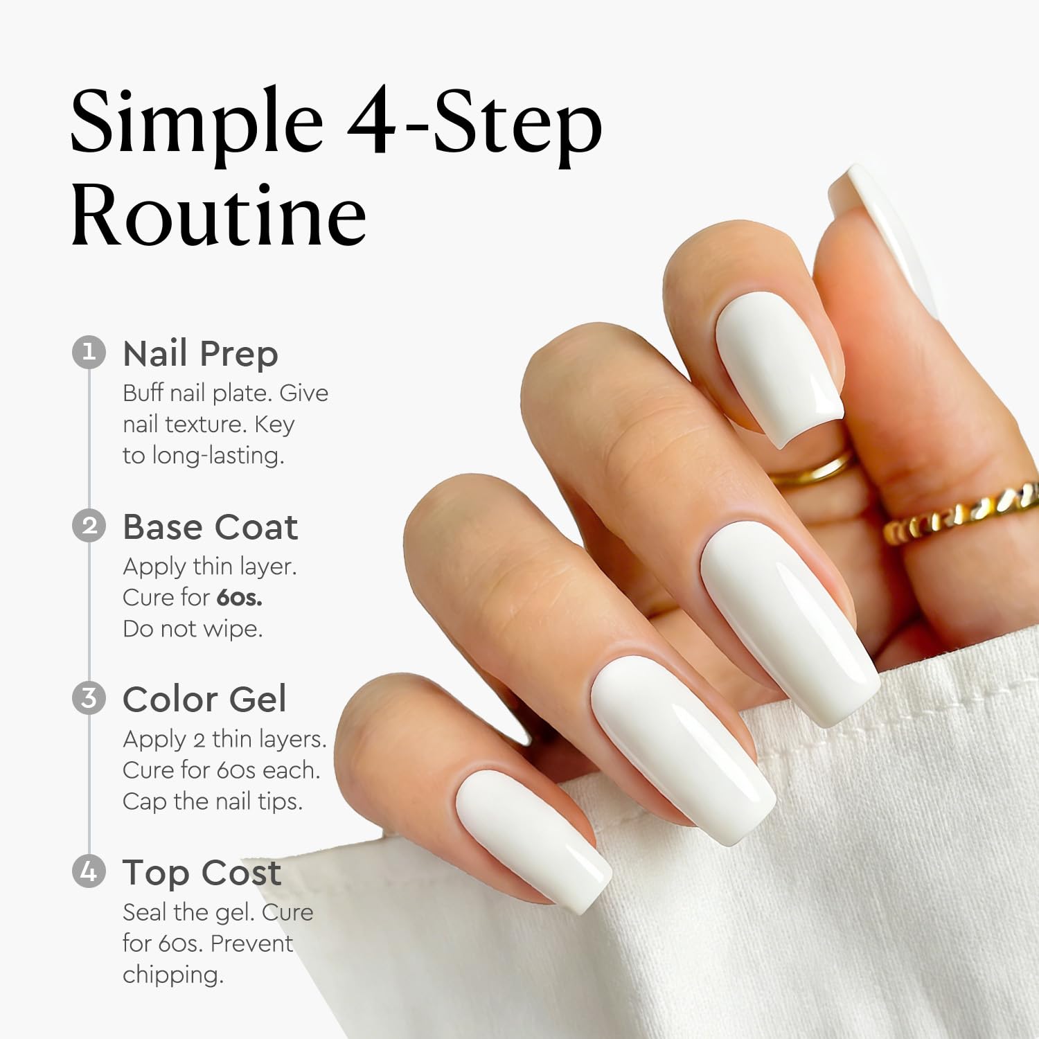 AZUREBEAUTY 18ML White Gel Nail Polish – Pure White Soak Off UV/LED Gel Polish for French Tips, High Gloss Solid White Nail Art Gel for DIY Manicure Salon Use