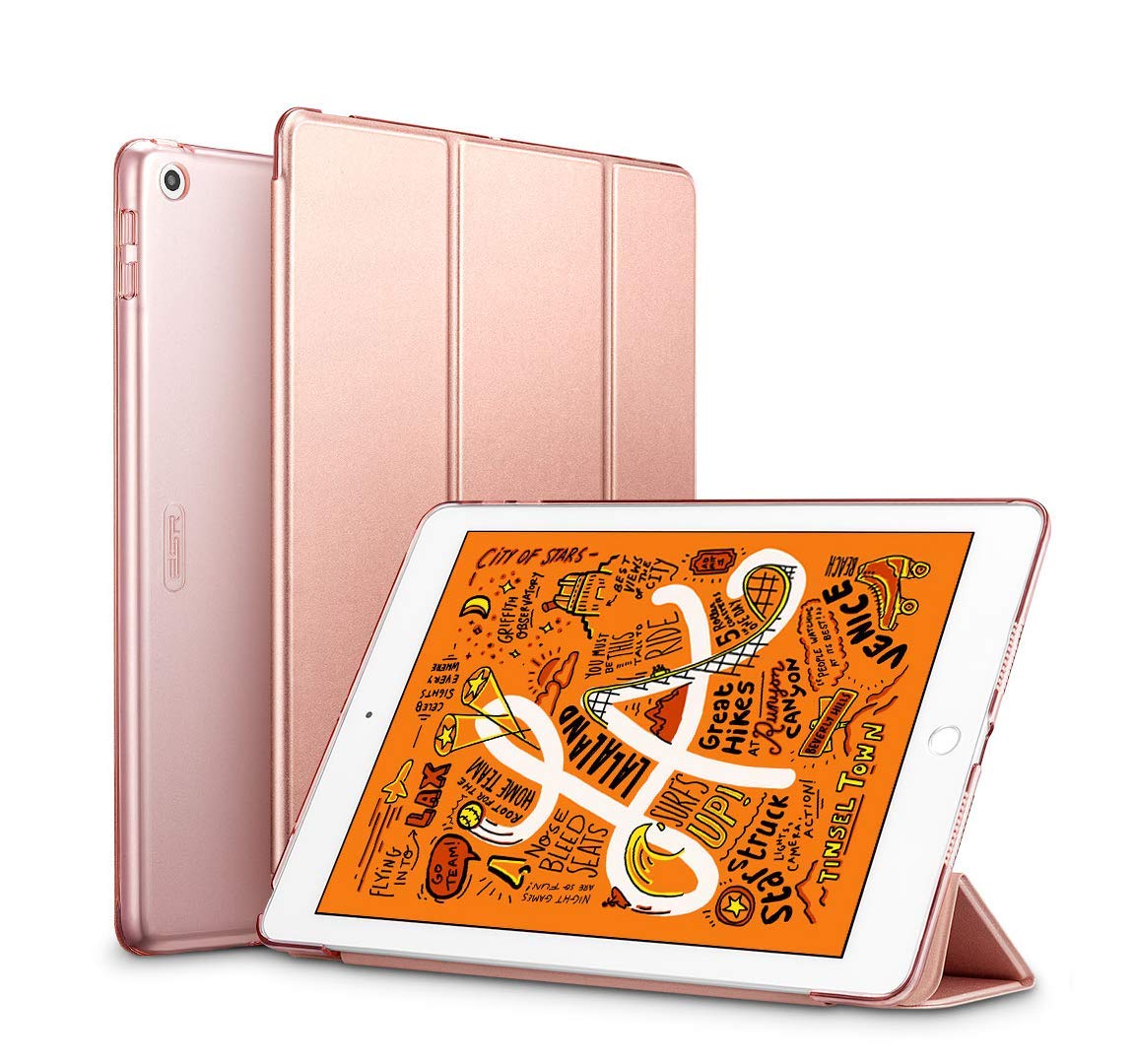 ESR Yippee Trifold Smart Case for iPad Mini 5, 7.9 inch 2019, Auto Sleep/Wake Lightweight Stand Case, Hard Back Cover for iPad Mini 5 7.9" 2019, Rose Gold