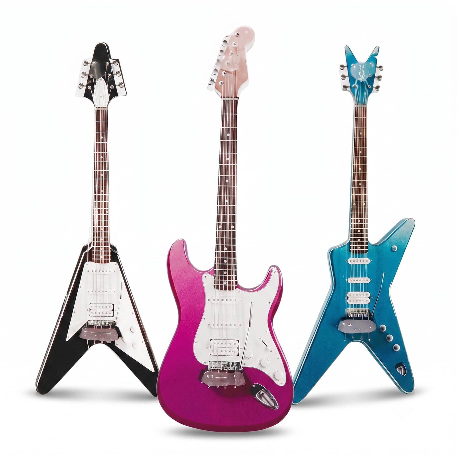 Lot de 3 Mini Guitares Électriques 1:12 – Maquette Musicale Décorative pour Maison de Poupée, Vitrine ou Décoration de Gâteau Cadeau Original pour Passionnés de Musique - Les Beatles, Paul McCartney, John Lennon, RIngo Starr, George Harrison Lot de 3 Mini Guitares Électriques 1:12 - Maquette Musicale Décorative pour Maison de Poupée, Vitrine ou Décoration de Gâteau Cadeau Original pour Passionnés de Musique