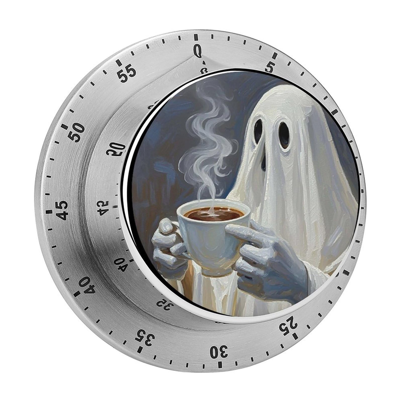 Ghosts Drinking Coffee Printed Waterproof Christmas Timer with Loud Alarm Outdoor Timer for Cooking Exercise Baking
