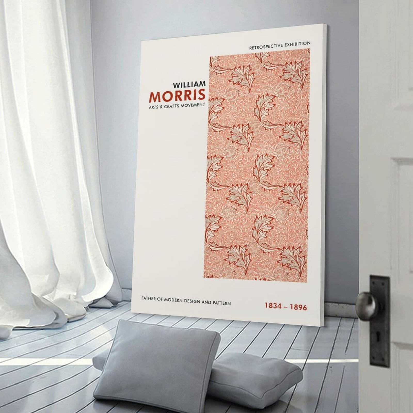 Junmoney Canvas Wall Picture William Morris Arts & Crafts, 24x36inch(60x90cm), for Gallery Wall Decor And Room Displays, Decorative Artwork with Flexible Styling