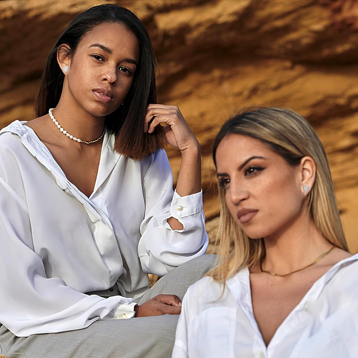 Moissanite Stud Earrings - 2 Ct D Color VVS Heart Shape, Sterling Silver, Hypoallergenic - Suits Women's Engagement & Wedding Parties - Image 7