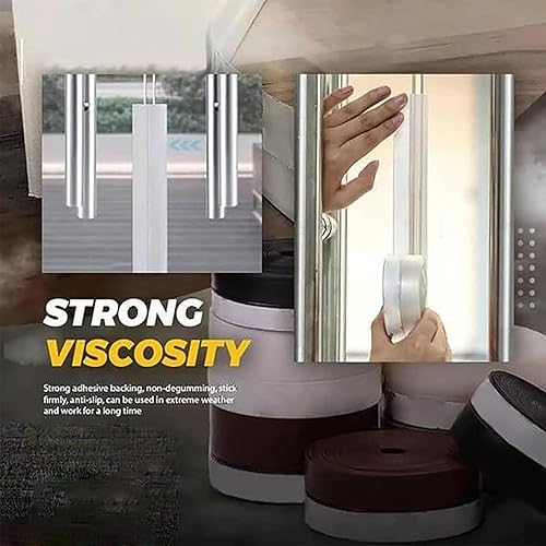 Miniatura 3 de Burlete de sellado de puerta 16.4 ft16.4 pies, burlete de puerta exterior, tiras aislantes para puerta alrededor de la puerta (transparente, 0.984