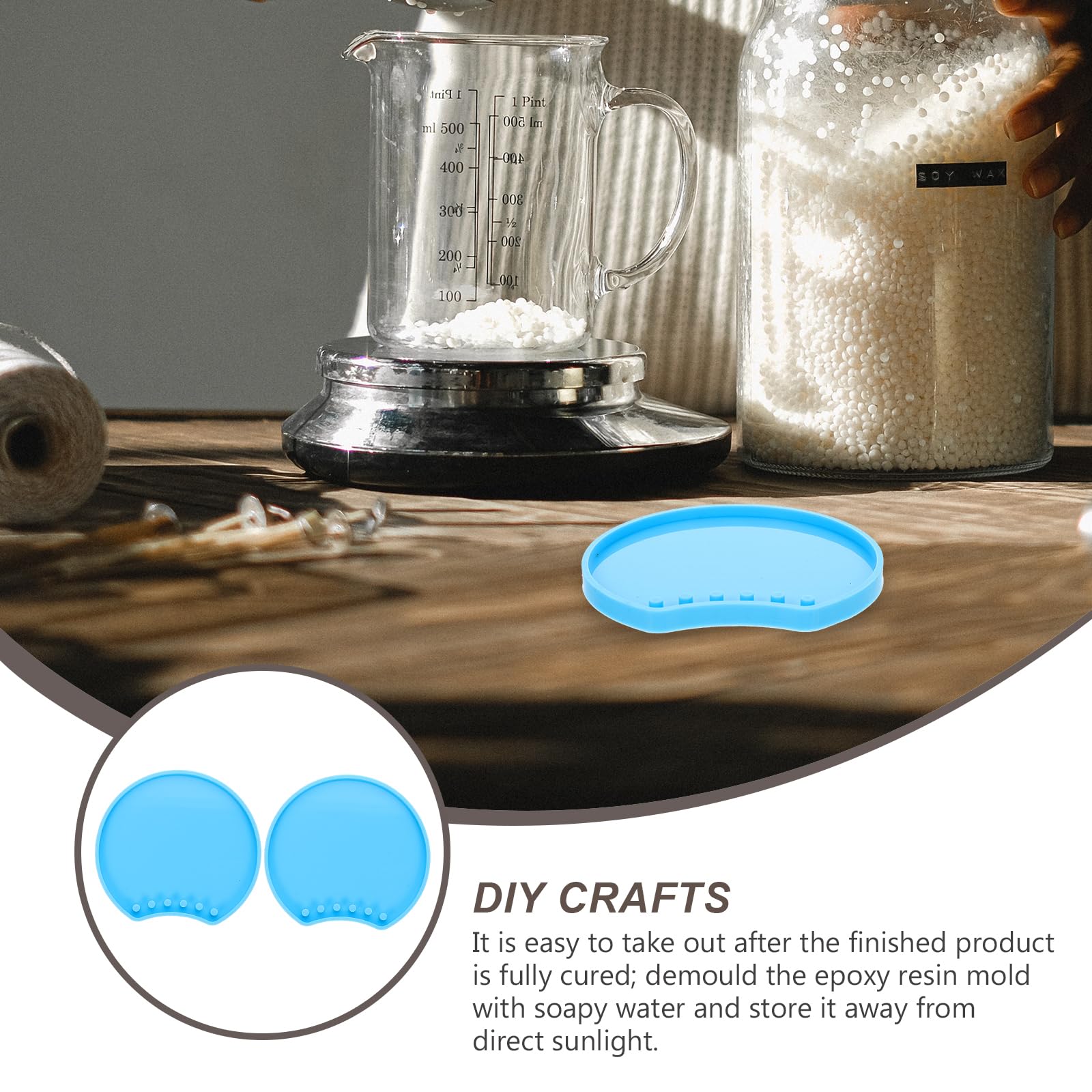 NUOBESTY 2pcs Hairpin Epoxy Mold Resin Coaster Molds Silicone Ear Headband Molds for Hairpin Earring Craft Making - Image 4