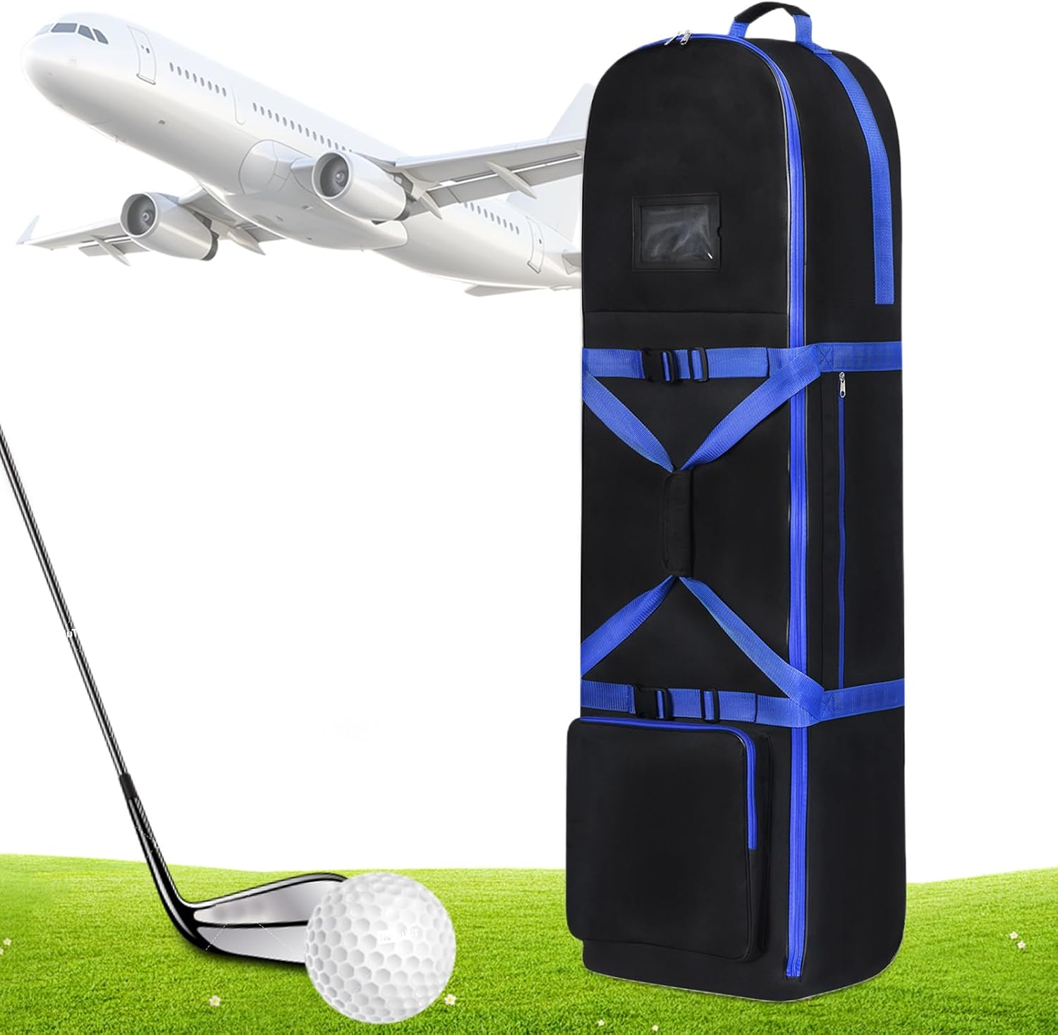 Gevrkjenp ゴルフバッグ トラベル,ホイール付き フライト オーガナイザー - 折り畳み式 耐候性 クラブ整理ケース 旅行