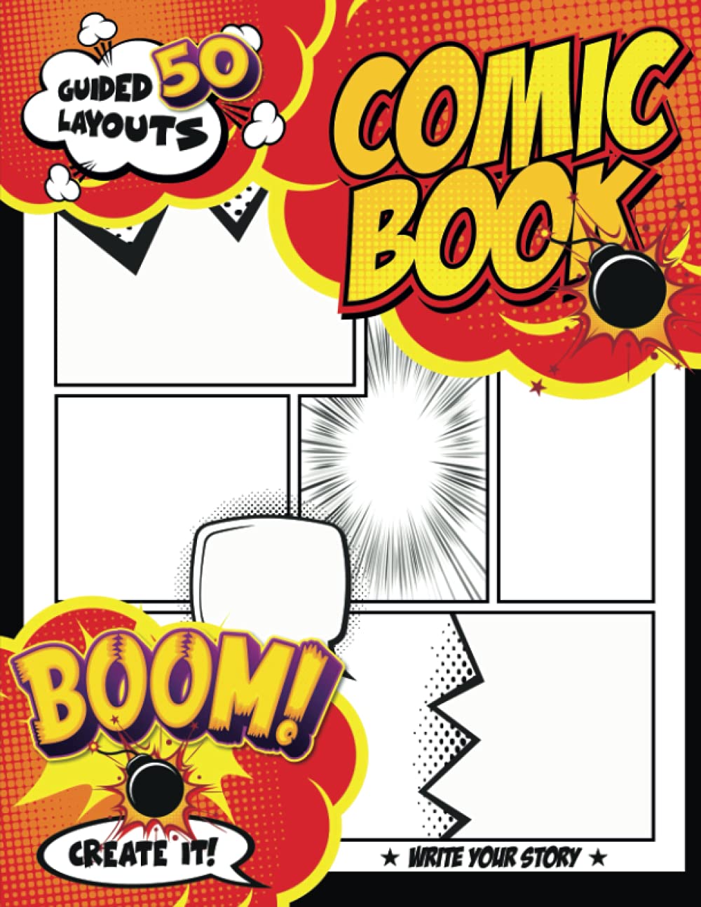 Super Hero Sketch Book: A Creative Anime Sketchbook for Drawing | 50 Unique Comics Layouts to Fill-in