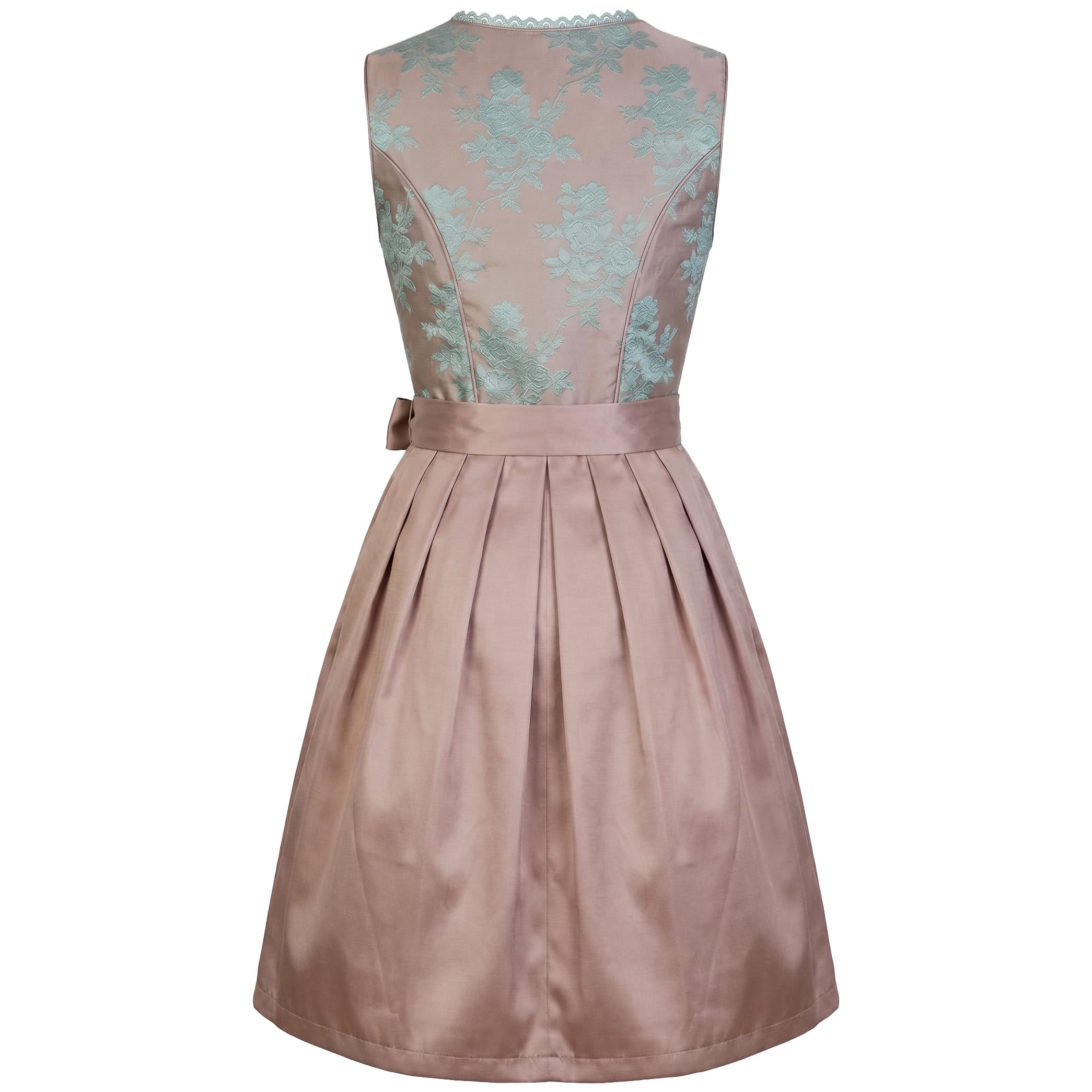 Alte Liebe Dirndl Damen Midi Lang Dirndl Trachtenkleid Trachtenrock Dirndl-Set Trachtenmode Trachten Damen mit 2tlg Dirndl Spitzen Schürze Oktoberfest Dirndlkleid Gold