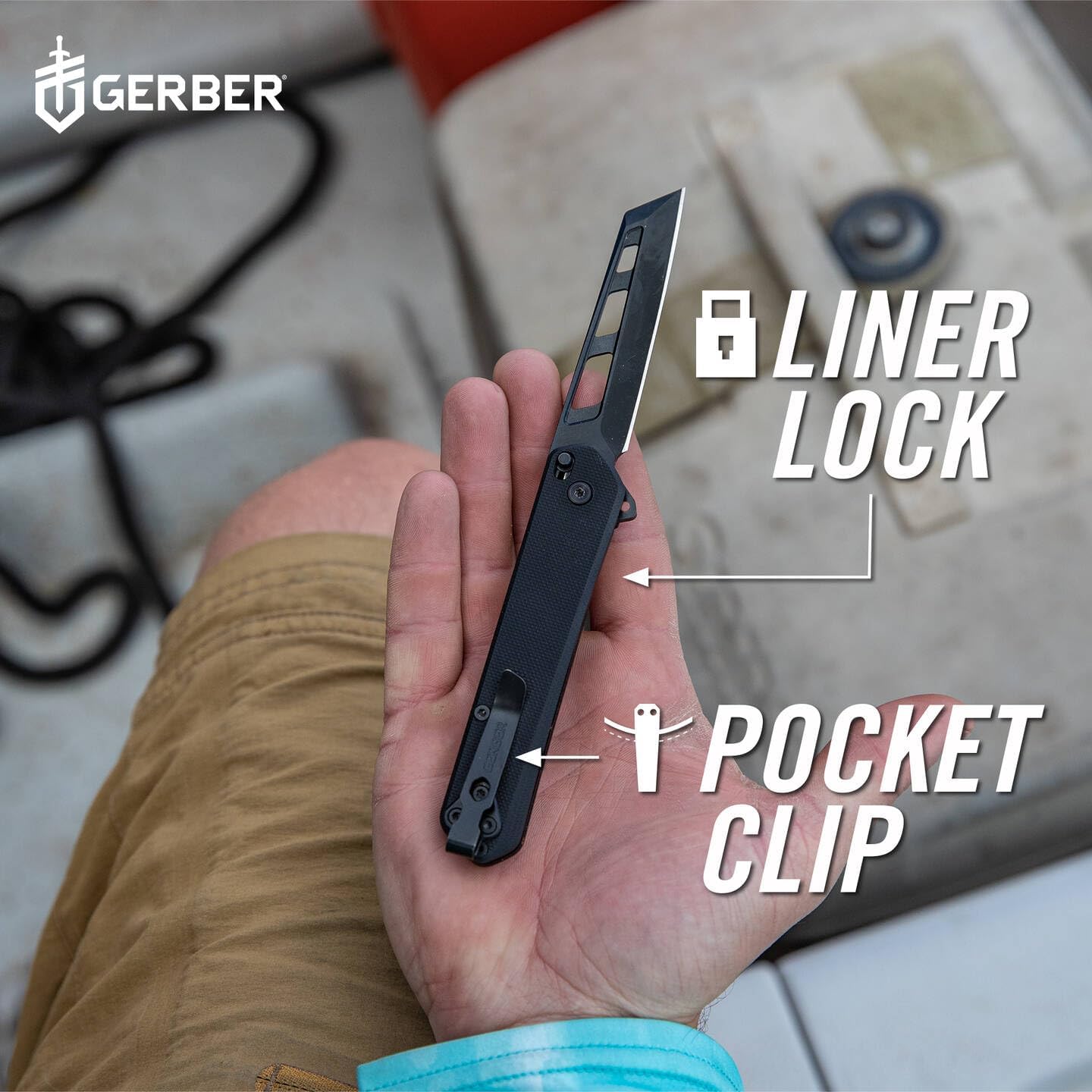 Gerber Gear Spire Pocket Knife, EDC Folding Knife with Pocket Clip and Fine Edge Tactical Blade, Aluminum