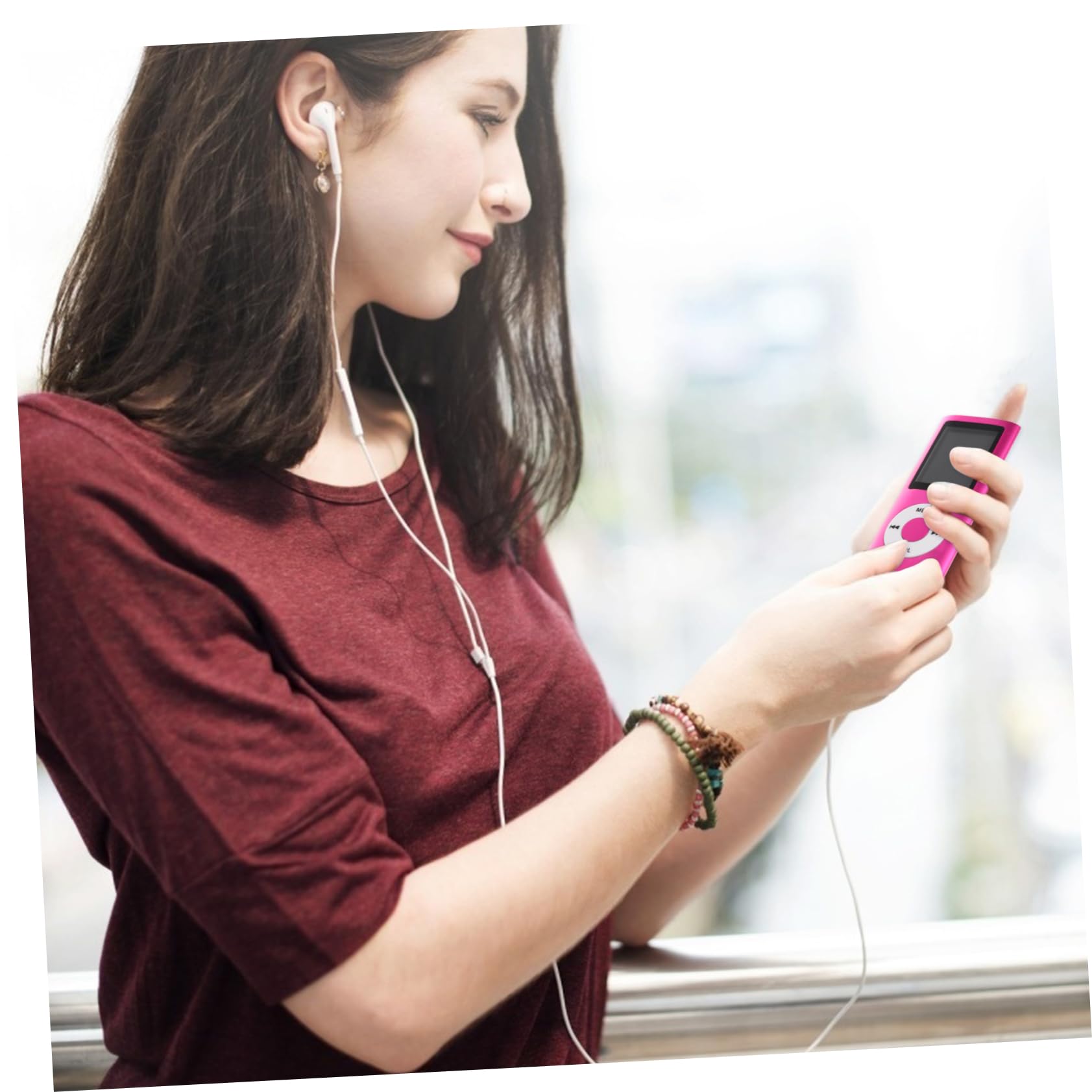 QUMIIRITY Compact Portable Music Player with Screen Photo Viewer and Mini USB Port Lightweight Player for Music and Students