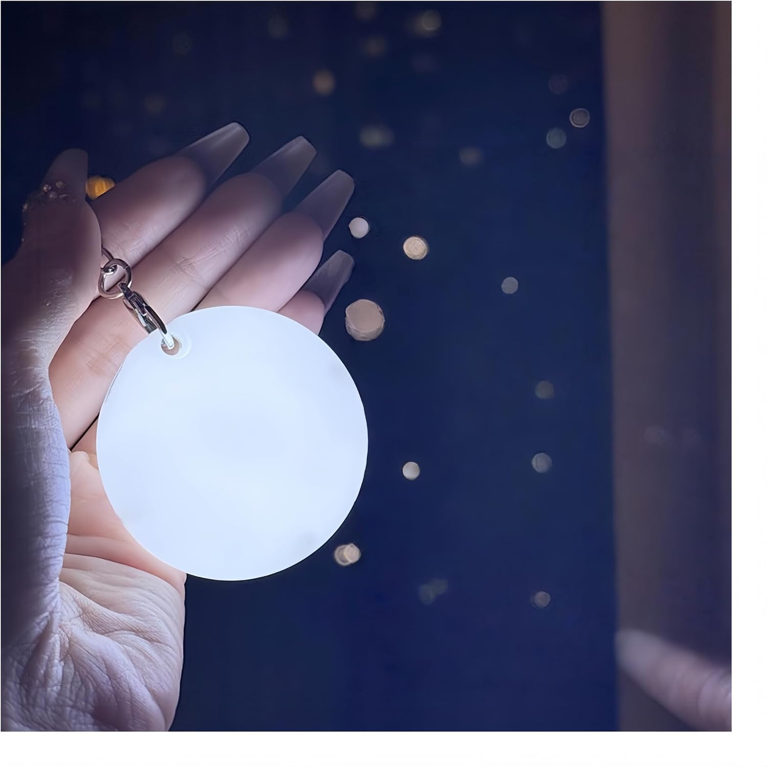 Touch Sensing Night Light - USB Rechargeable Purse Light for Handbag, Tote Bag Inside Lighting with 4 Styles (Heart/Round/Cloud/Cat's paw), Portable Bag Light for Women (Circles)