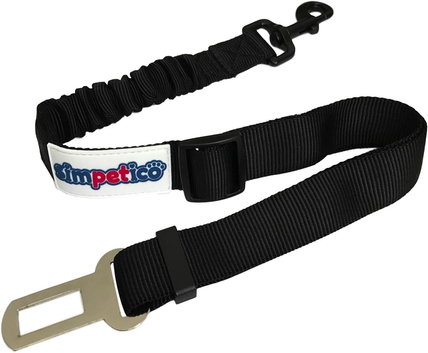 Dog Seat Belt - Heavy Duty Nylon Dog Restraint for Cars with Cushioning Bungee Strap for Any Size Breed - Adjustable Seatbelt Buckle with Quick Release Swivel Clip for Safe Travel with Pets