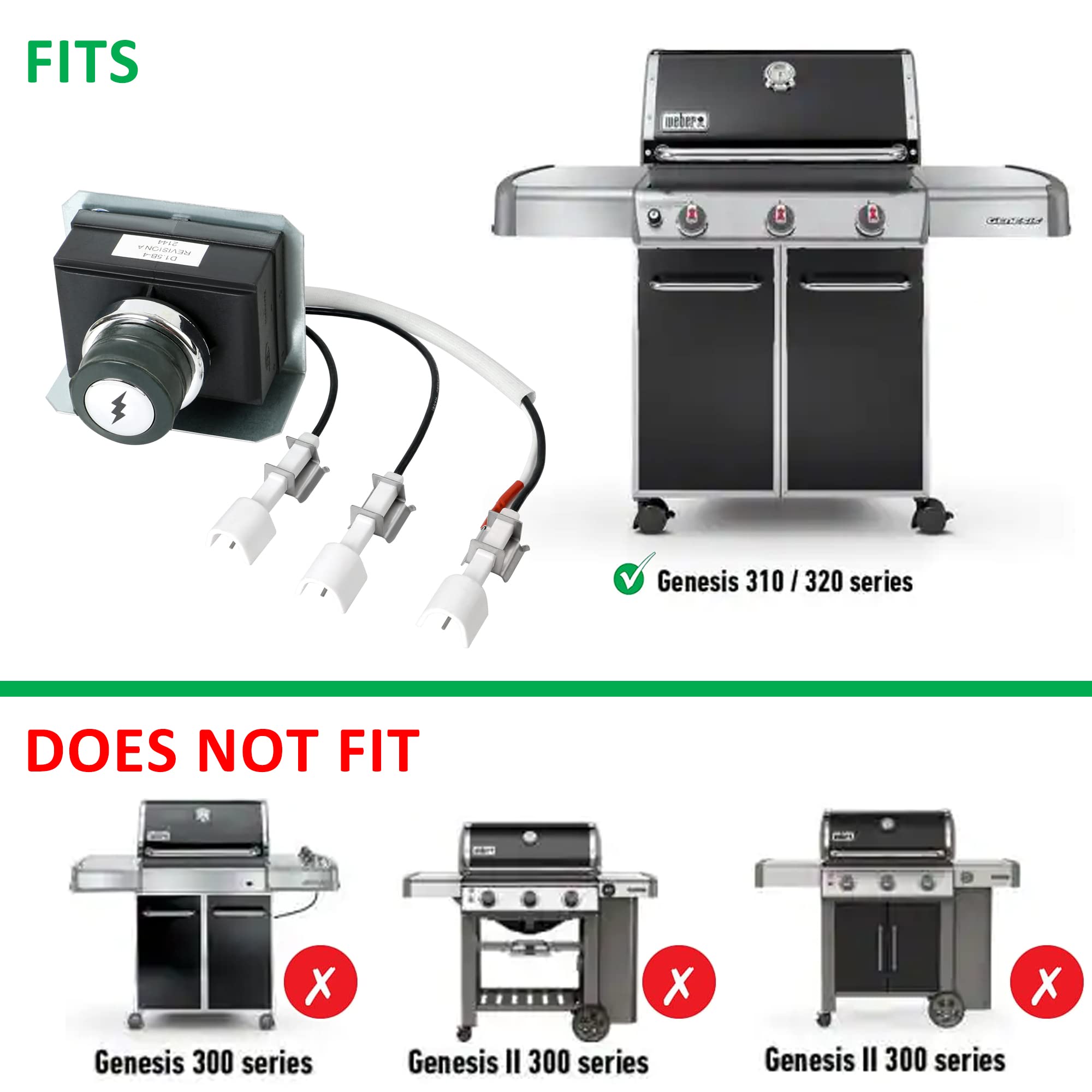 Snapklik.com : ATKKE Igniter Kit 7628 For Weber Genesis 310/320 Grill ...