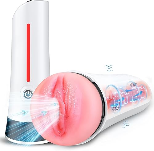 Masturbador masculino juguetes sexuales para hombres, 7.6 pulgadas de profundidad para adultos, juguetes sexuales masculinos con 2 motores