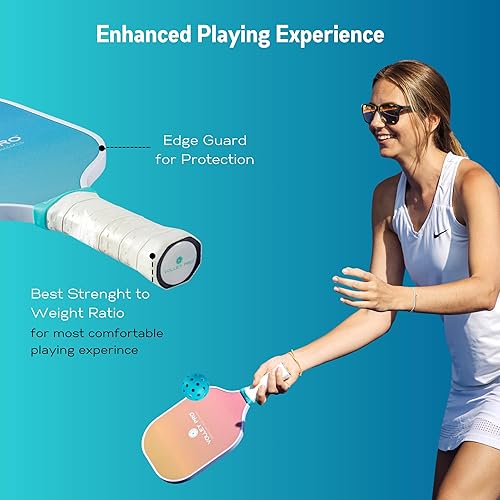 Miniatura 3 de VolleyPro - Juego de pickleball portátil con red, 4 paletas de fibra de carbono, bolsa de lona, sistema de red de pickleball de tamaño