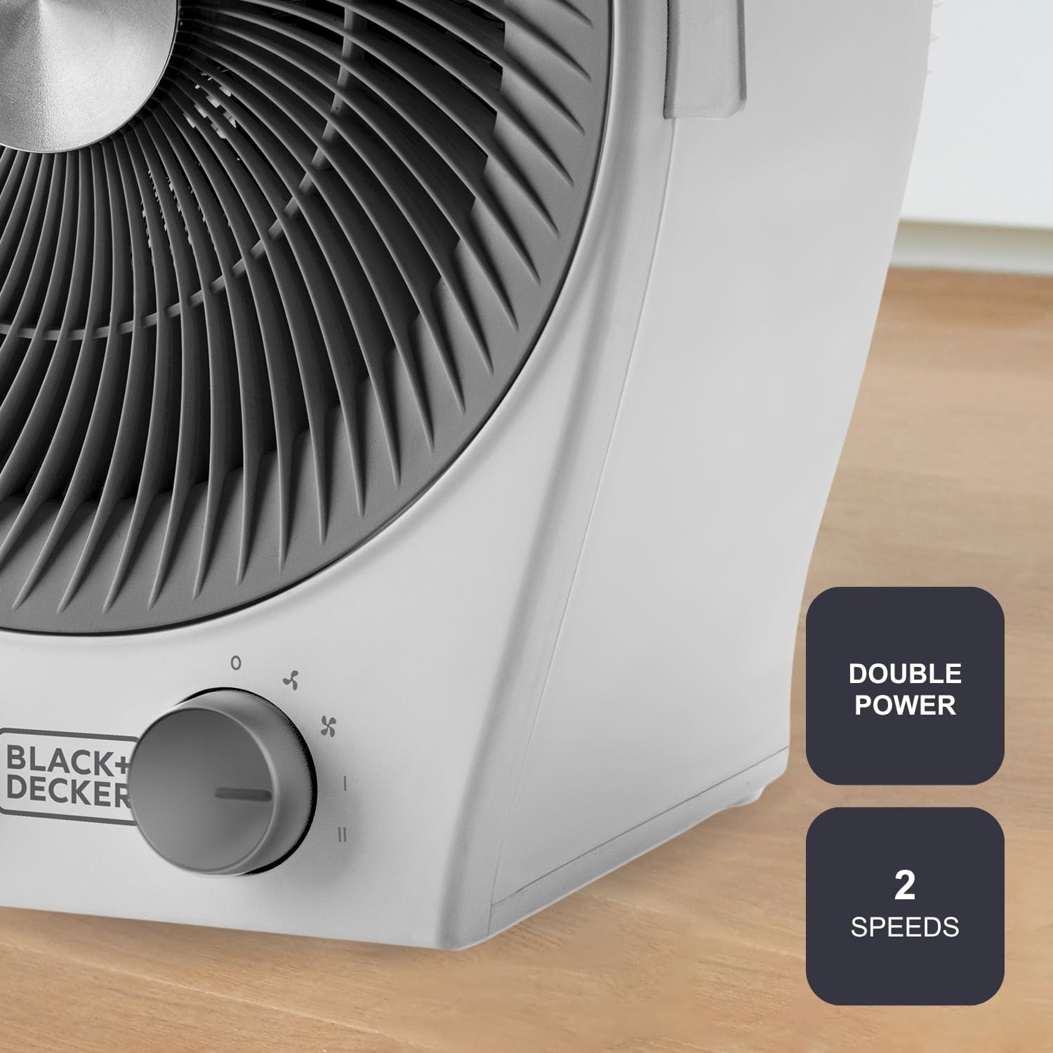 BLACK+DECKER BXFSH2000E - 2 en 1: calefactor y ventilador | Multifunción | 2 intensidades de calor | 2 velocidades de ventilación | Termostato regulable | 2000W | Seguridad antivuelco | Blanco