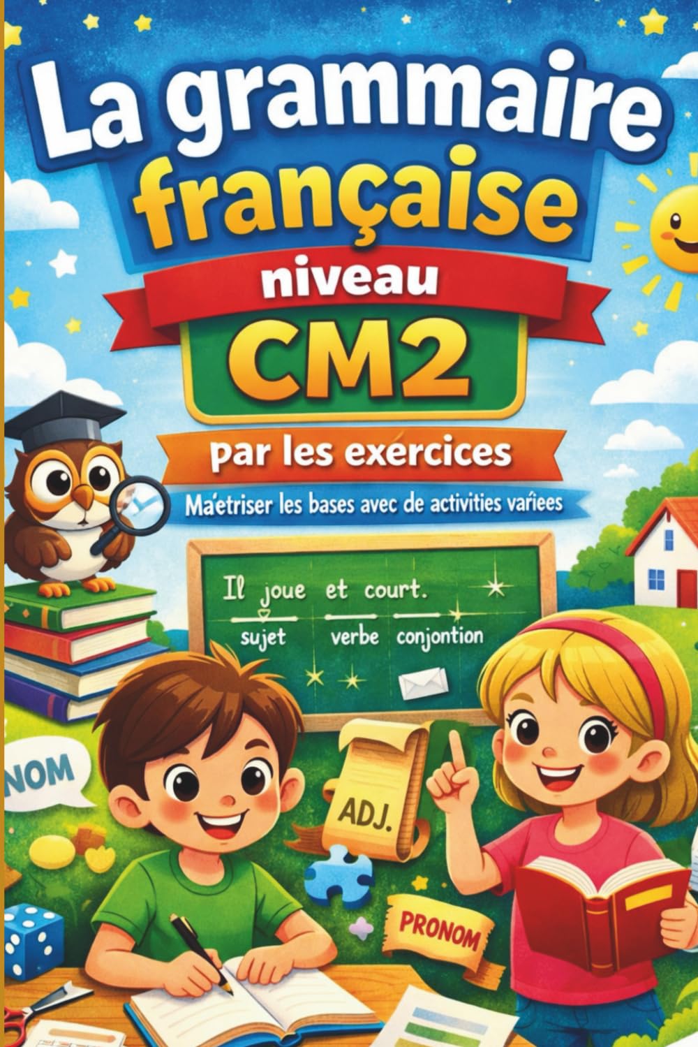 la grammaire française niveau cm2 par les exercices: cahier d'apprentissage de grammaire et d'exercices corrigés pour les élèves de niveau cm2