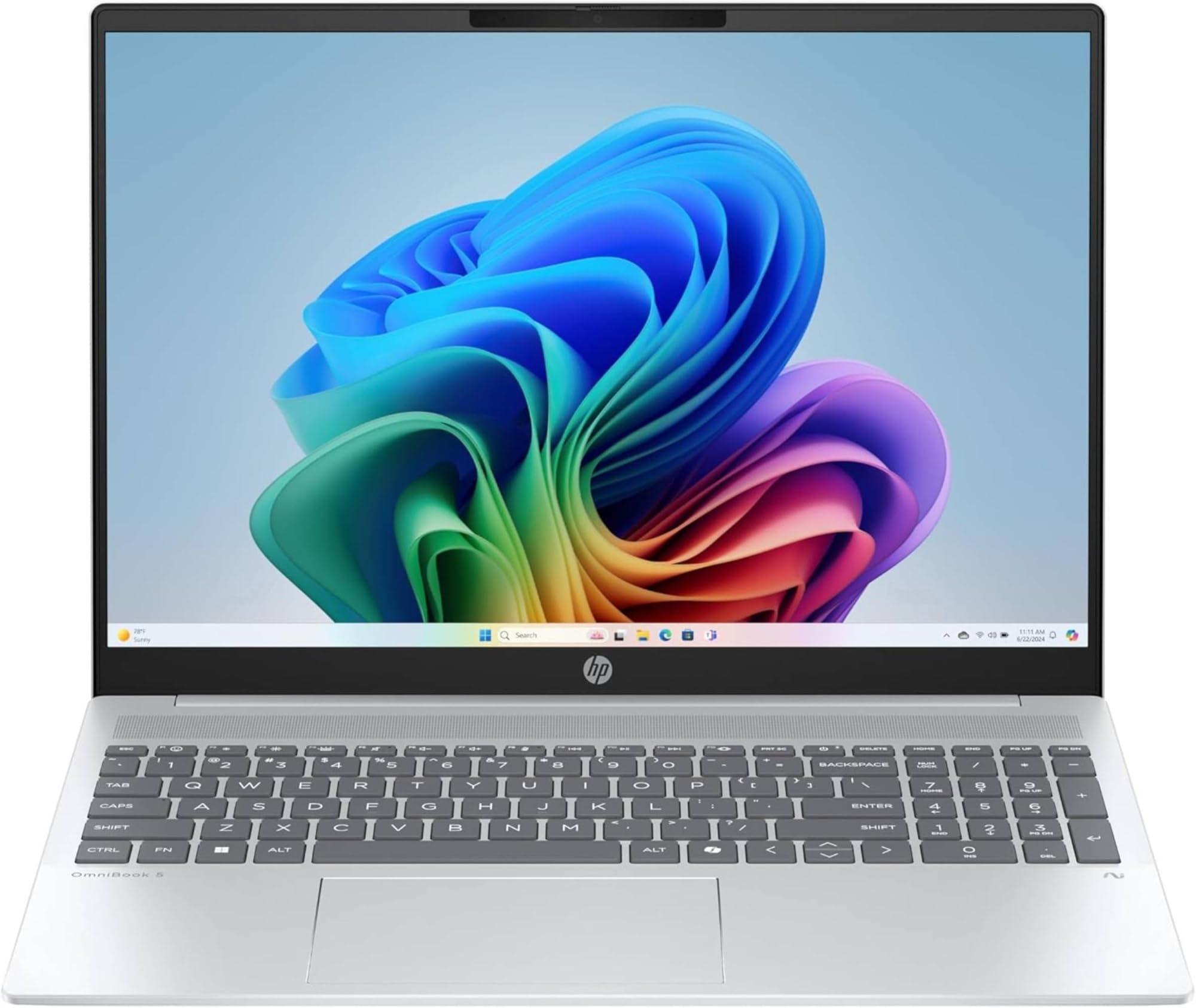 HP OmniBook 5 16-ag1004s, Notebook, (Processore AMD Ryzen AI 7 350, 24GB RAM, 512GB SSD, Windows 11), Lavoro d'ufficio avanzato, Multitasking, Computer portatile, Tastiera Italiana QWERTY, Argento