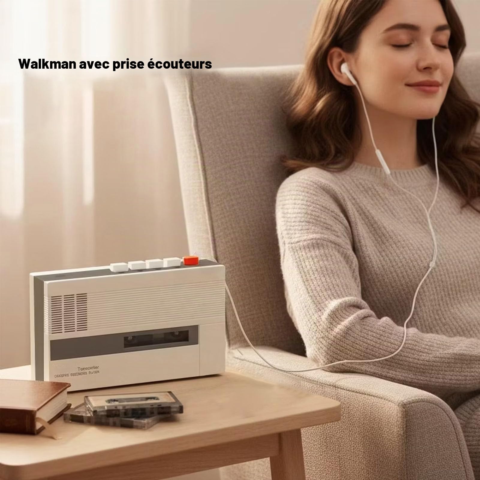 Sxhlseller Lecteur de Cassettes, Enregistreur de Cassettes Bluetooth Portable avec Haut-Parleur intégré et Prise Casque pour la Conversion Audio Numérique et L'enregistrement sur Bande