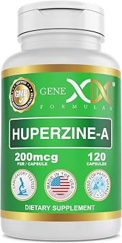 Genex Formulas Huperzine A 200mcg 120 Capsules | Nootropic Supports Memory, Focus, and Cognitive Health - Non-GMO, Gluten Free, Vegetarian