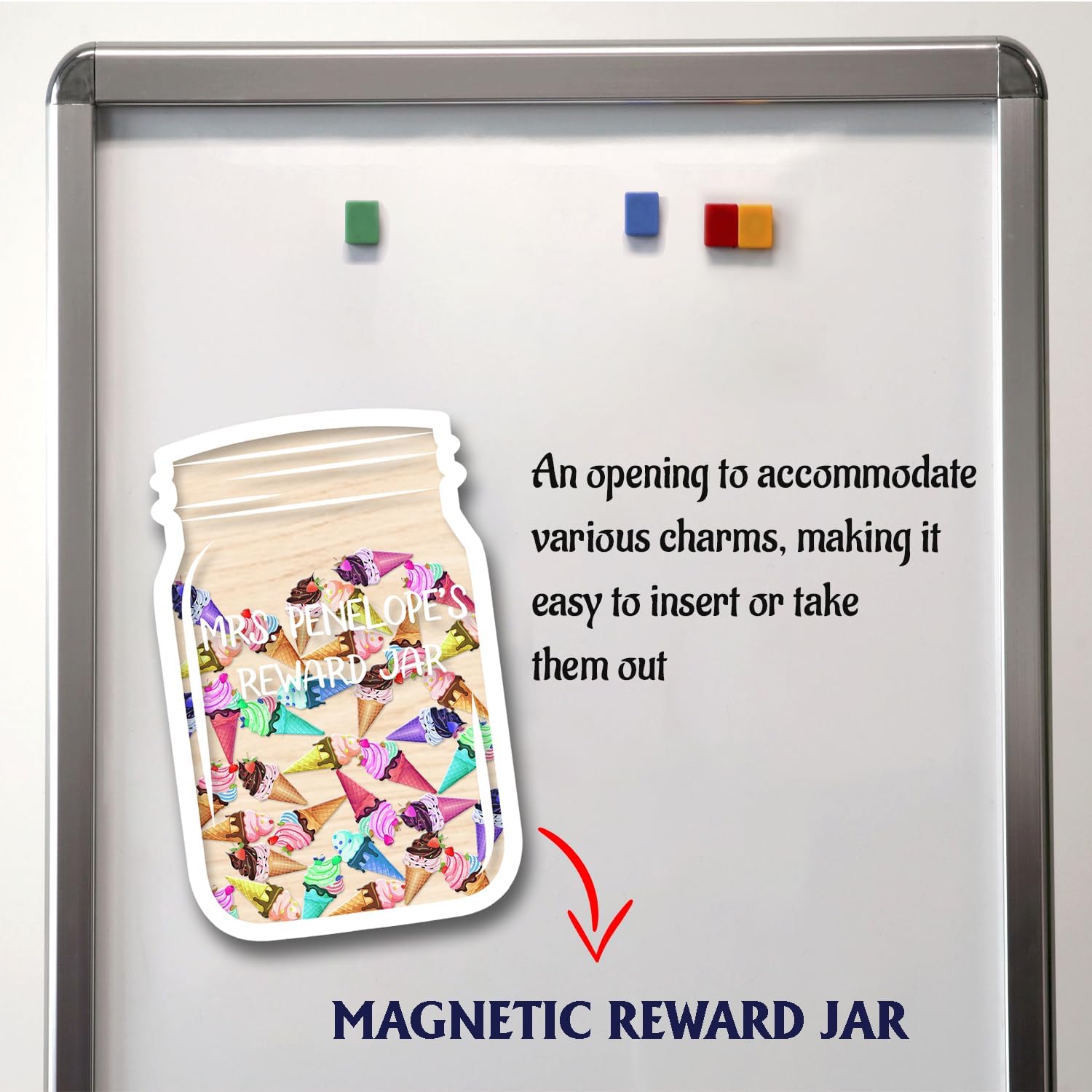 Personalized Ice Cream Reward Jar for Boys Girls, Bulletin Board Chart Delicious Potty Training Classroom Management Tool No. 06