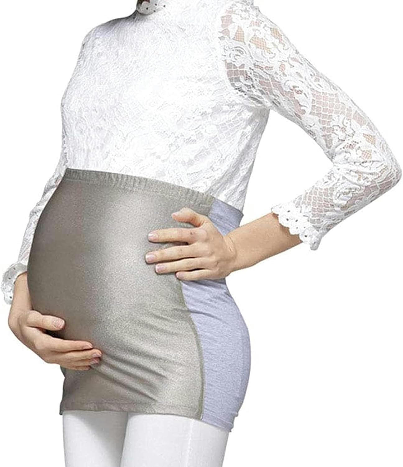 EMF Protective Electromagnetic Wave Shield Band,Silver Fiber Washable Anti-Radiation Pregnant Protection Shielding for Female EMF Protective