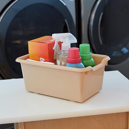 Miniatura 8 de ECR4Kids Cubo de almacenamiento frontal con cucharada, organización multiusos, arena, 30 piezas