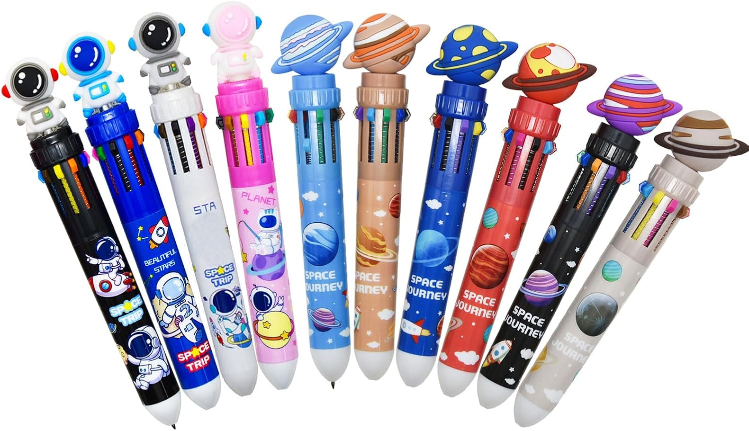 Maydahui 10Pcs 10-in-1 Multicolor Outer Space Pens Planet Astronaut Pen image 2