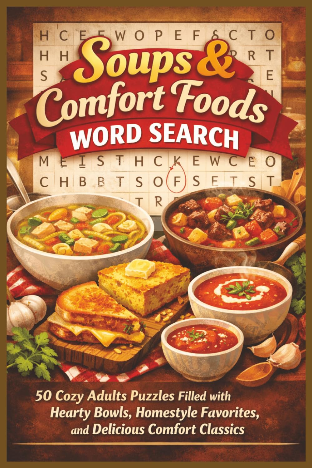 Soups & Comfort Foods Word Search: 50 Cozy Adults Puzzles Filled with Hearty Bowls, Homestyle Favorites, and Delicious Comfort Classics (Word search books collection)