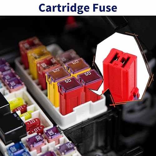 Miniatura 4 de Kit de fusibles Jcase Mini Jcase Surtido de fusibles de alto perfil 20A 30A 40A 50A 60A Ajuste para Ford ChevyGM Nissan y Toyota, camionetas y SUV