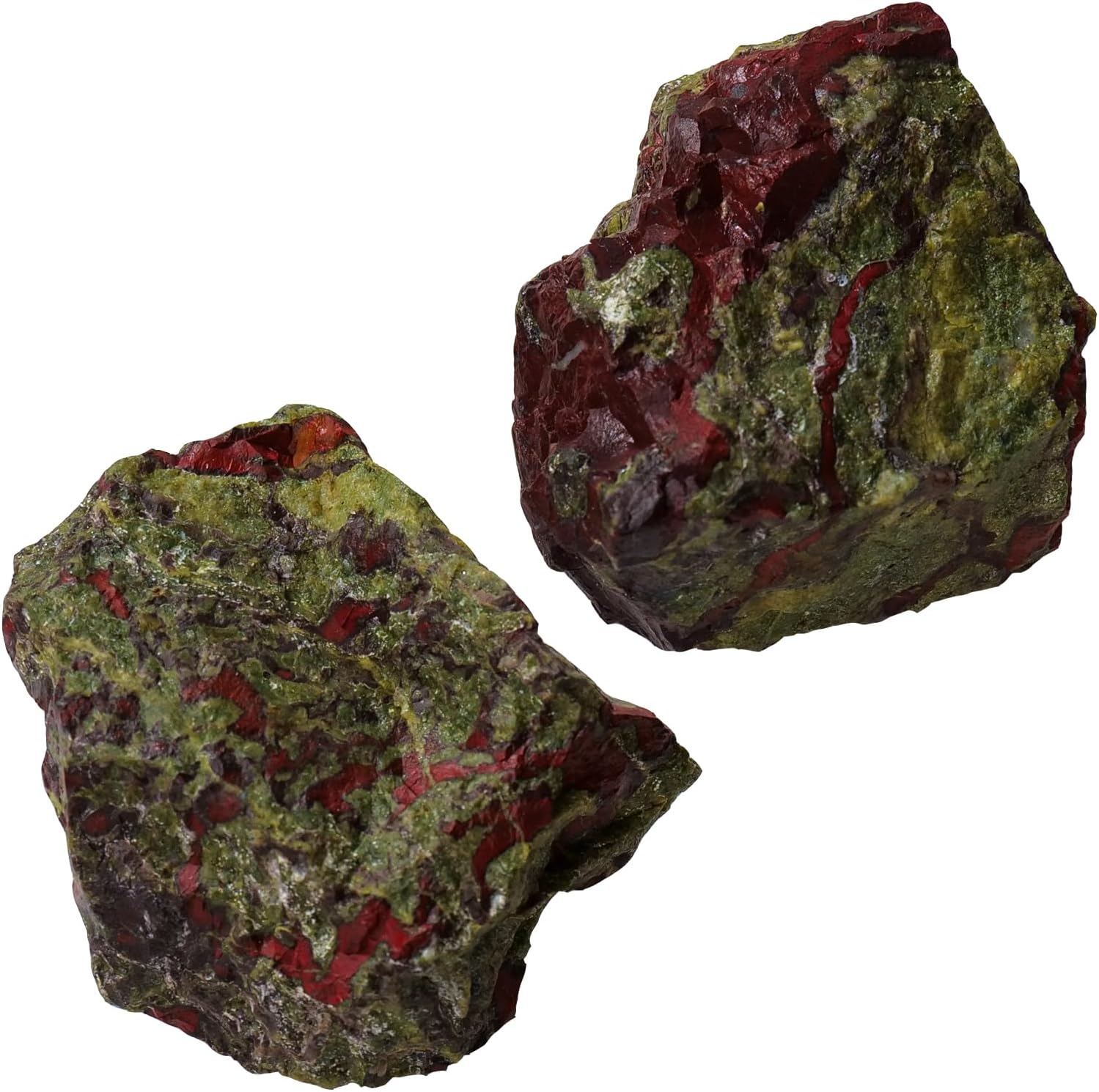 Apengshi Natural Raw Dragon Blood Stone Crystal 2PCS Healing Rough Dragon Blood Stone Crystal for Meditation Chakra Balance Tumbling Polishing Fountain Garden Decor