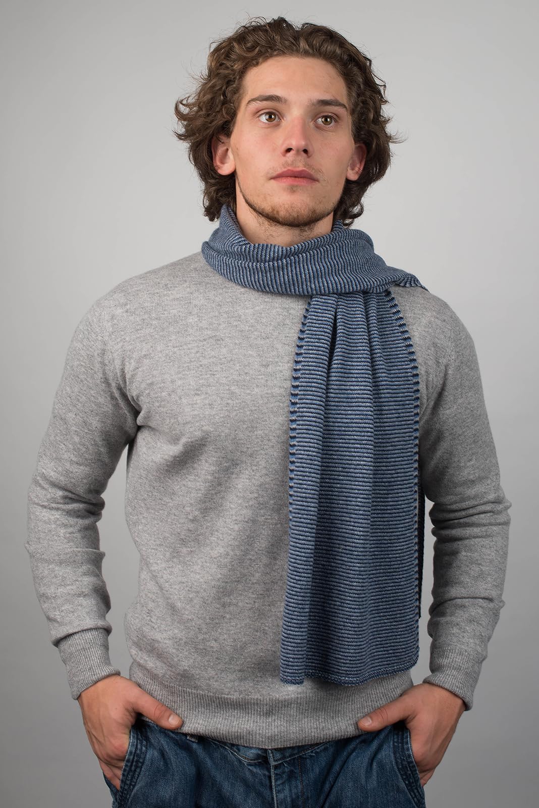 DALLE PIANE CASHMERE Sciarpa Uomo 100% Cashmere | Sciarpa versatile in ogni stagione, elegante idea regalo per lei e per lui, autentico lusso italiano Made in Italy