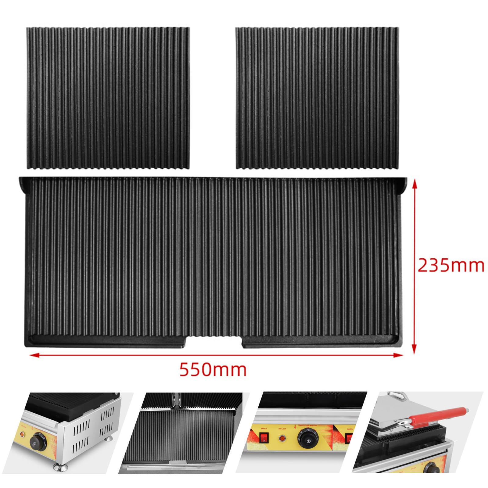 Panini Press Sandwich Maker, Grill Elettrico 3800W con Doppie Piastre Antiaderenti, Indicatori Luminosi, Controllo Temperatura Indipendente, Tostadora De Pan in Acciaio Inossidabile