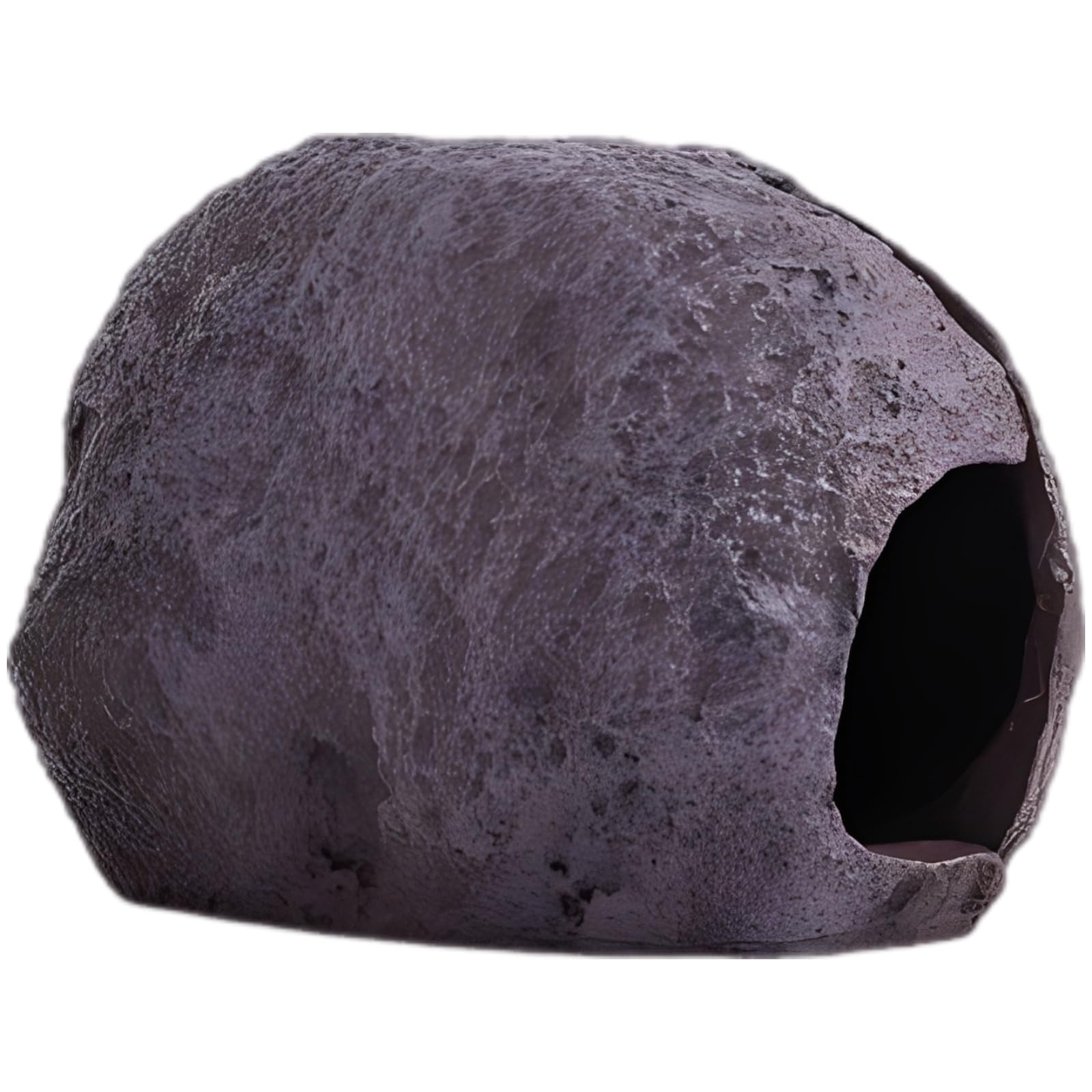 Cachette pour aquarium, cachette à fixation métallique pour bac à poissons, design galet en résine naturelle, nid de ponte pour cichlidés et crevettes, ornement stable avec trou noirci