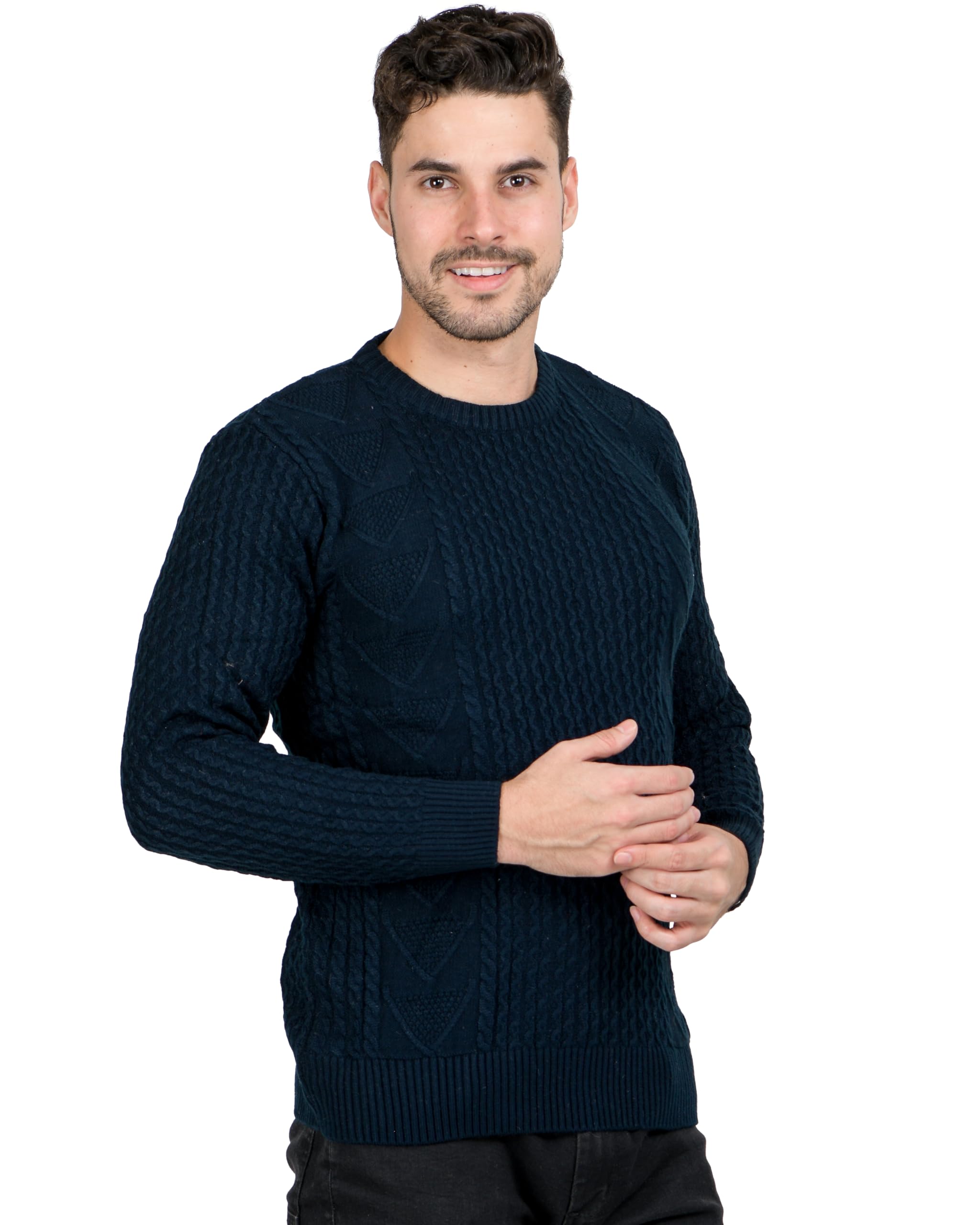 MONT CONNETTMen Woolen Round Neck Solid Self Design Pullover Heavy Rainbow Fabric Winter Wear 100% Pure Wool Cardigan for Men Long Coaty Fully Warm Heavy Pullover Free Sizes