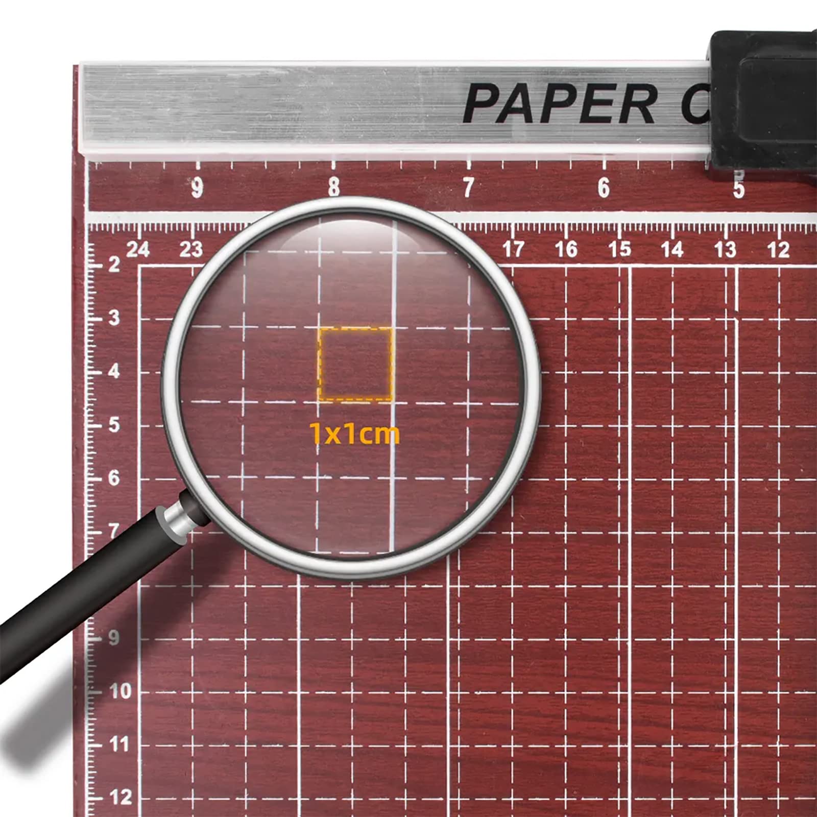 Taglierina per Carta, Formato A4, Base in Metallo Resistente, taglierina per Carta con Blocco di Sicurezza e Perno di Posizionamento, Lunghezza di Taglio 33 cm e capacità 12 Fogli, per casa, uffici