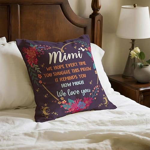 Miniatura 4 de Fundas de almohada florales Mimi, regalos acogedores para Mimi abuela, almohada de cojín de abuela conmovedora, 18 x 18 pulgadas