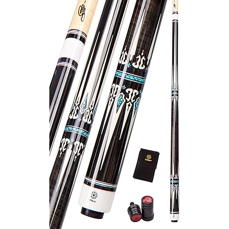 Collapsar CXT Pro Pool Cue - Black, Cream, Turquoise Wrapless 58"