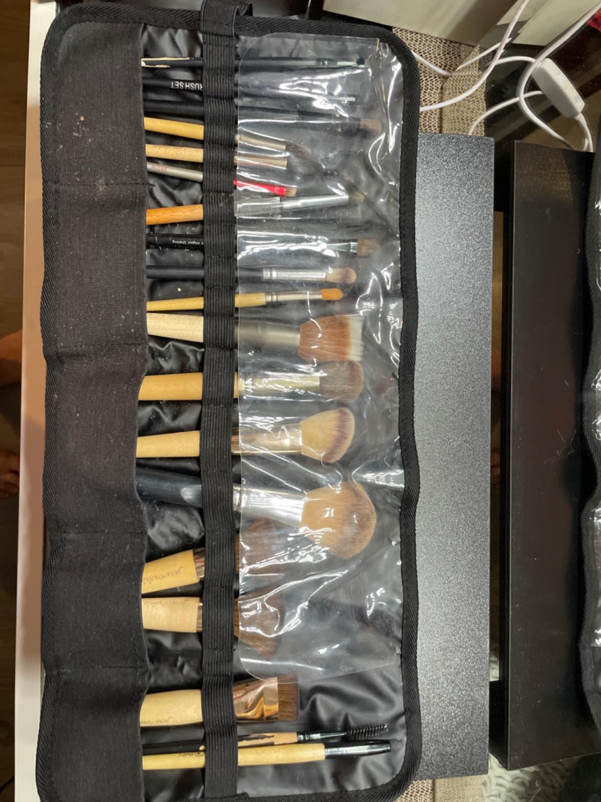 OCHEAL Makeup Brush Holder,Makeup Brush Organizer,Travel Makeup Brushes Bag Cosmetic Bags Pouch for Women Cosmetic Brushes Makeup Artist -Brushes Not included