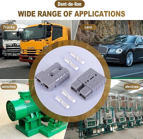 Miniatura 7 de Dent-de-lion Conector de batería de 600 V 50 A 50 Amp Conector de enchufe de conexión rápida para coche, furgoneta, motocicleta, 10 unidades