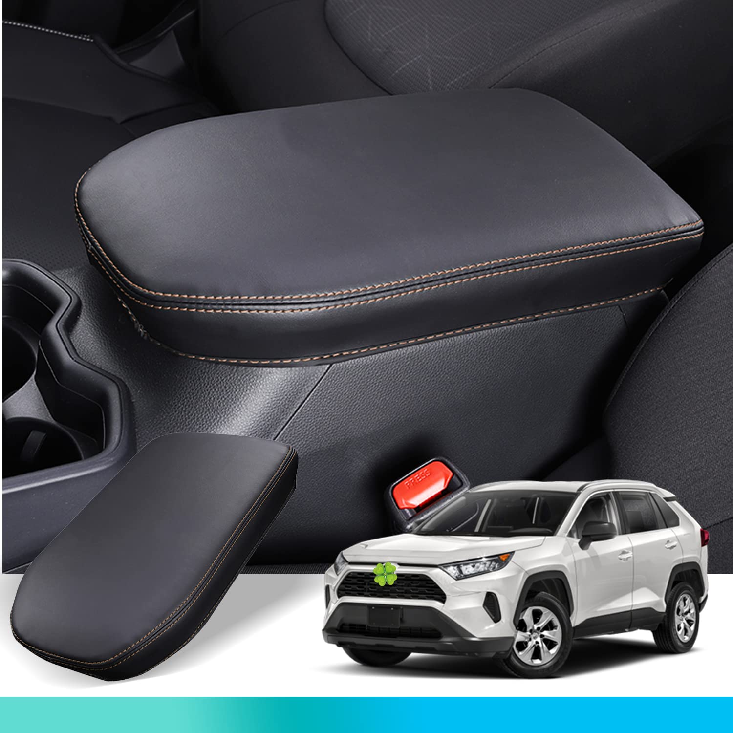 Ruiya kompatybilny z Toyota RAV4 XA50 | Hybrid 2019-2024 2025 pokrowce na podłokietniki, pokrowiec na środkowy podłokietnik pokrowiec na konsolę środkową pokrowiec na podłokietnik pokrowce na