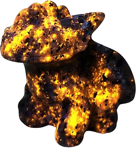 Estatua de calavera humana de Reiki de piedra curativa, esculturas de estatua de cristal Yooperlita, calavera de dragón sin dientes (dragón mosca de