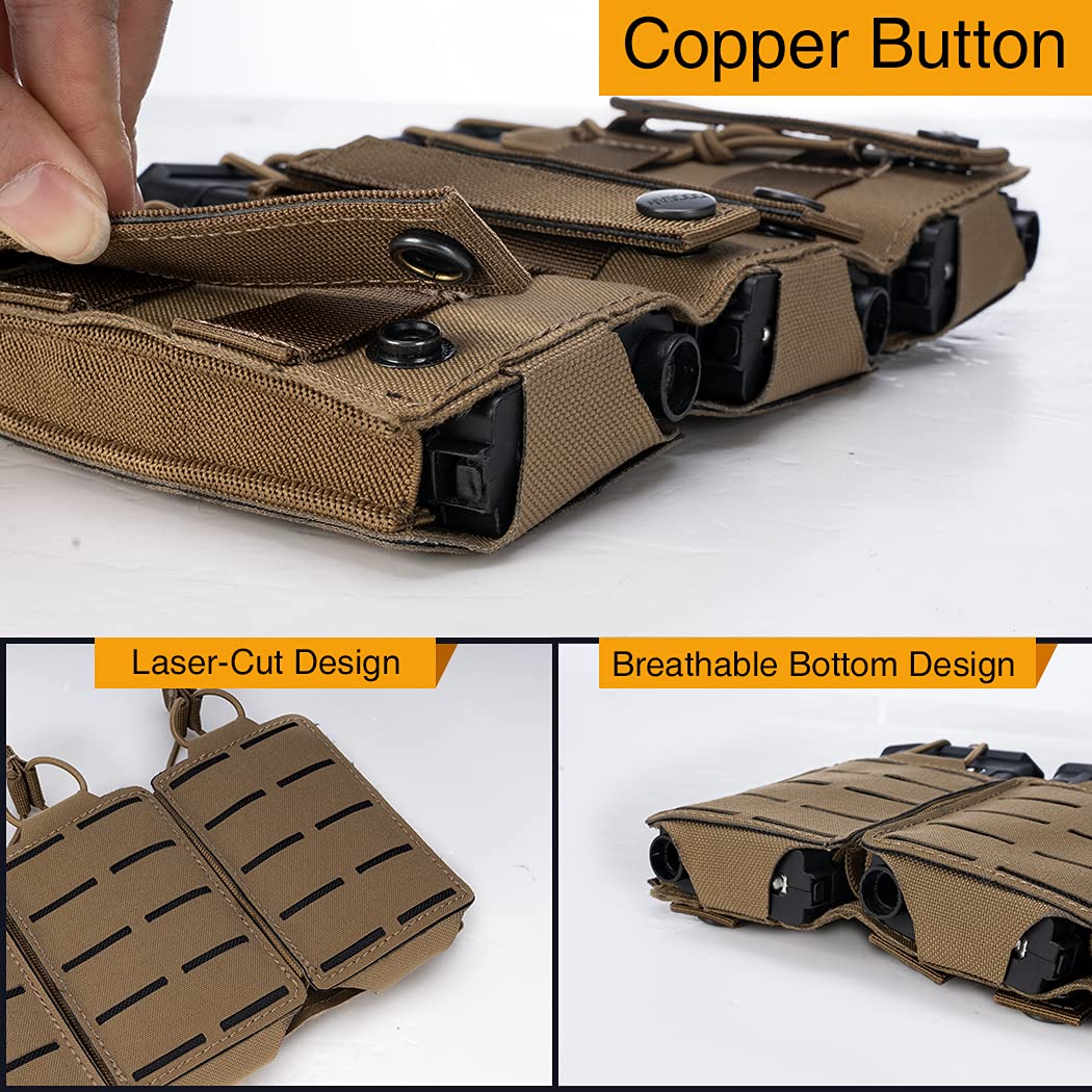 IDOGEAR Sacca Tattico Triple Magazine Tasca Molle Portariviste Caricatore Sacchetto per Riviste per Fucile 5.56 mm Magazines