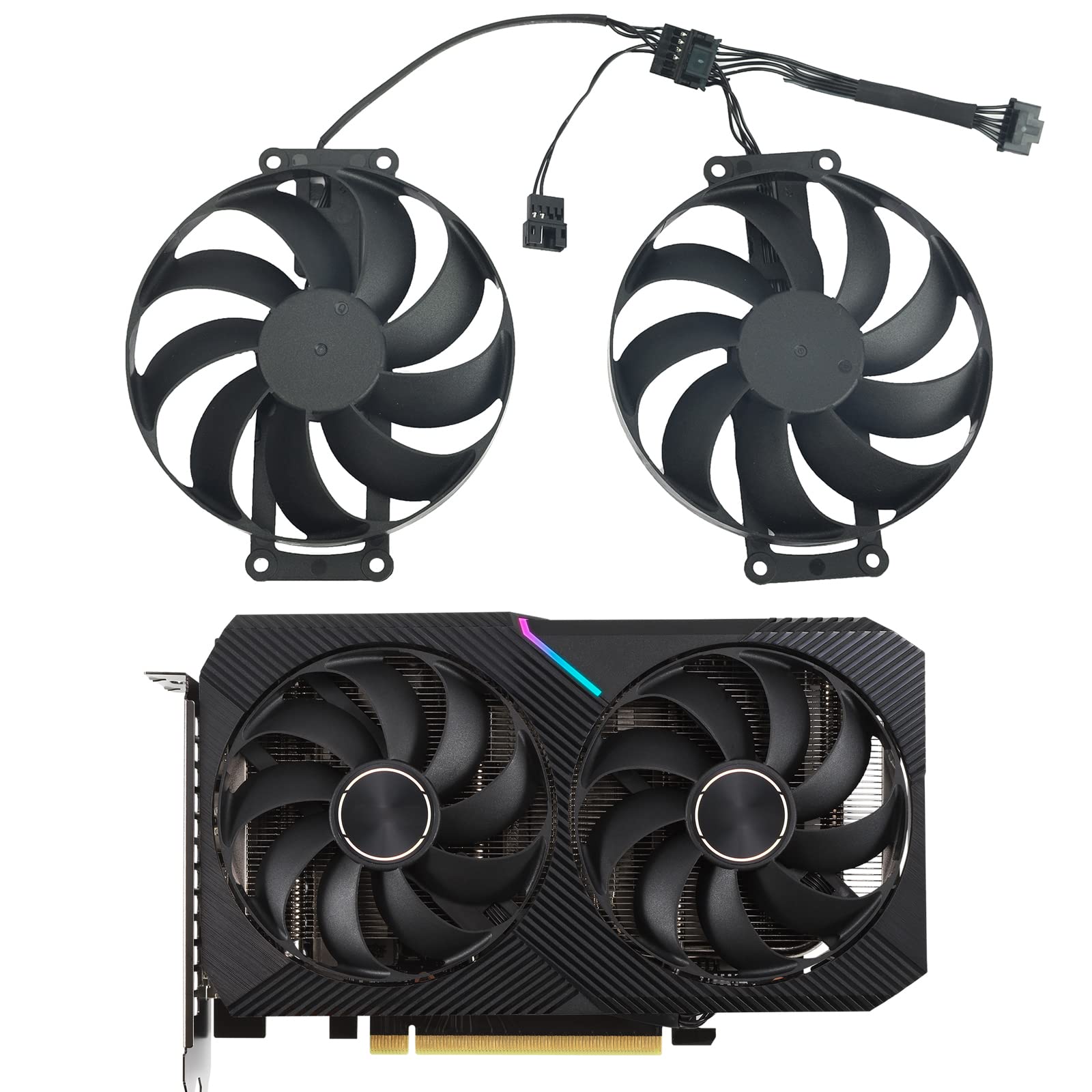 Amazon.co.jp: inRobert 87mm 6ピン RTX3060 GPU冷却ファン ASUS DUAL 