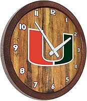 Vista 319 de The Fan-Brand NCAA Oklahoma Sooners: Faux Barrel Top Wall Clock Sports Team Bar Sign Décor - Home Man Cave, Party Decoration - Made On Demand